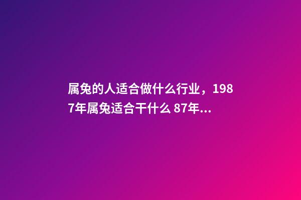 属兔的人适合做什么行业，1987年属兔适合干什么 87年属兔最适合干什么工作的，属兔的人最适合什么职业-第1张-观点-玄机派